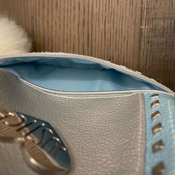 Justice Pebbled Studded Mini Backpack with White Pom Pom - Picture 7 of 9